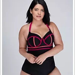 LANE BRYANT CACIQUE BALCONETTE BRA TANKINI TOP